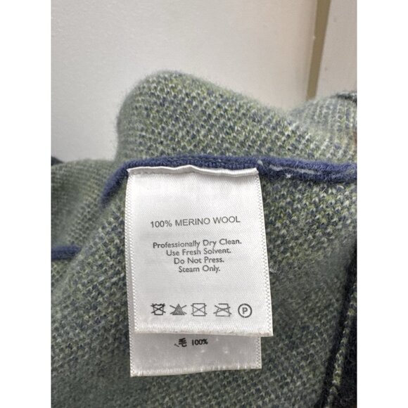 Eddie Bauer Merino Wool Nordic Zip Sweater Blue Fair Isle Cardigan Women’s M/L - Picture 7 of 7